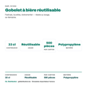 Gobelet à bière réutilisable 33 cl : contenance, colisage et usage événementiel