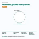 Dimensions du gobelet à granita Ø 95 mm — 400 cc, 1000 pièces par carton