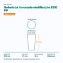 Dimensions du gobelet réutilisable ECO : Ø 63 × 121 mm — 30 cl, 300 pièces