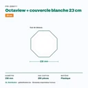 Dimensions de la boîte Octaview noire 23 cm — 200 pièces par carton