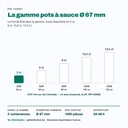 Pot à sauce 3 cl parmi les 5 contenances de la gamme Ø 67 mm