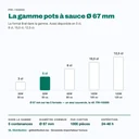 Pot à sauce 5 cl parmi les 5 contenances de la gamme Ø 67 mm