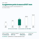 Pot à sauce 8 cl parmi les 5 contenances de la gamme Ø 67 mm
