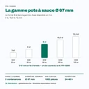 Pot à sauce 8 cl parmi les 5 contenances de la gamme Ø 67 mm