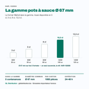 Pot à sauce 10,5 cl parmi les 5 contenances de la gamme Ø 67 mm