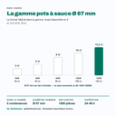 Pot à sauce 12,5 cl parmi les 5 contenances de la gamme Ø 67 mm