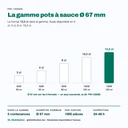 Pot à sauce 12,5 cl parmi les 5 contenances de la gamme Ø 67 mm