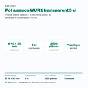 Pot à sauce WUR1 Ø 45 mm : dimensions, colisage et usage en un coup d'œil