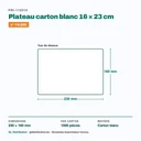 Dimensions du plateau carton blanc 16 × 23 cm — 1000 pièces par carton