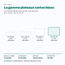 Plateau carton 16 × 23 cm parmi les 4 formats de la gamme, dessinés à l'échelle