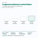 Plateau carton 16 × 23 cm parmi les 4 formats de la gamme, dessinés à l'échelle