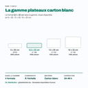 Plateau carton 6,5 × 22 cm parmi les 4 formats de la gamme, dessinés à l'échelle