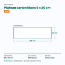 Dimensions du plateau carton blanc 6 × 20 cm — 2000 pièces par carton