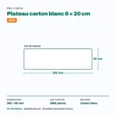 Dimensions du plateau carton blanc 6 × 20 cm — 2000 pièces par carton