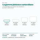 Plateau carton 6 × 20 cm parmi les 4 formats de la gamme, dessinés à l'échelle