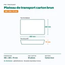 Dimensions du plateau de transport carton brun : 400 × 250 × 70 mm — 50 pièces