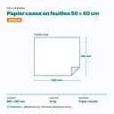 Dimensions du papier casse en feuilles : 50 × 60 cm — carton de 10 kg