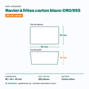 Dimensions du ravier à frites carton CR0/955 : 90 × 55 × 40 mm — 250 pièces