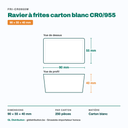 Dimensions du ravier à frites carton CR0/955 : 90 × 55 × 40 mm — 250 pièces