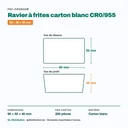 Dimensions du ravier à frites carton CR0/955 : 90 × 55 × 40 mm — 250 pièces