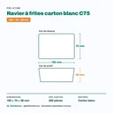 Dimensions du ravier à frites carton C75 : 100 × 70 × 38 mm — 250 pièces par carton