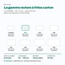 Ravier à frites C75 parmi les 8 formats de la gamme carton, à l'échelle