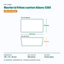 Dimensions du ravier à frites carton C85 : 120 × 70 × 45 mm — 250 pièces par carton