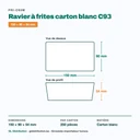 Dimensions du ravier à frites carton C93 : 150 × 90 × 54 mm — 250 pièces par carton