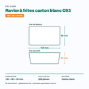 Dimensions du ravier à frites carton C93 : 150 × 90 × 54 mm — 250 pièces par carton