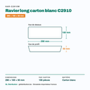 Dimensions du ravier long carton C2910 : 290 × 100 × 50 mm — 100 pièces