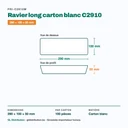 Dimensions du ravier long carton C2910 : 290 × 100 × 50 mm — 100 pièces