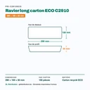 Dimensions du ravier long carton ECO C2910 : 290 × 100 × 50 mm — 100 pièces