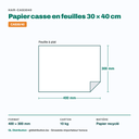 Dimensions du papier casse en feuilles : 30 × 40 cm — carton de 10 kg