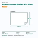 Dimensions du papier casse en feuilles : 30 × 40 cm — carton de 10 kg