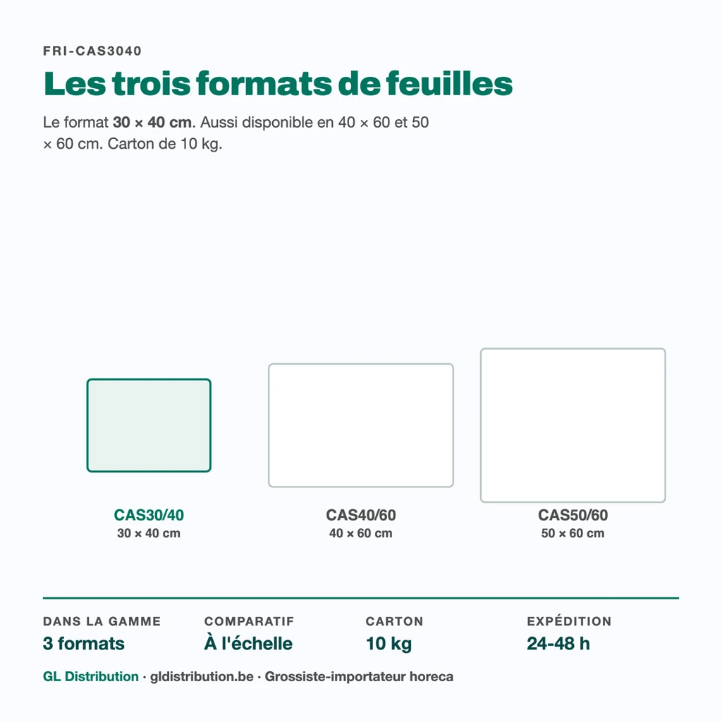 Papier casse 30 × 40 cm face aux formats 40 × 60 et 50 × 60 cm