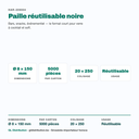 Paille réutilisable noire Ø 8 mm : format, colisage et usage bar