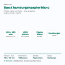 Sac à hamburger papier 160 × 160 mm : format, colisage et usage friterie