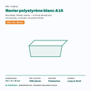 Ravier polystyrène A16 parmi les 8 formats de la gamme série A, à l'échelle