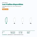 Tailles disponibles du gant nitrile bleu F&G : S, M, L, XL — cette fiche est la taille S