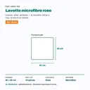 Dimensions de la lavette microfibre rose : 40 × 40 cm — lot de 10 pièces