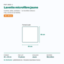 Dimensions de la lavette microfibre jaune : 40 × 40 cm — lot de 10 pièces