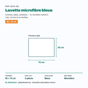 Dimensions de la lavette microfibre bleue : 50 × 70 cm — lot de 5 pièces