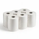 Paquet de 6 rouleaux de papier d'essuyage blanc 2 plis à dévidage central sous film