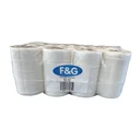 Ballot F&G de 12 bobines d'essuyage blanches à dévidage central sous film transparent