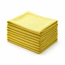 Lot de 10 lavettes microfibre jaune 40 × 40 cm empilées — conditionnement