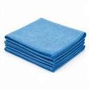 Lot de 5 lavettes microfibre bleues 50 × 70 cm empilées — conditionnement