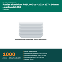 Colisage du ravier aluminium R45L 940 cc : carton de 1000 pièces, 940 cm³ l'unité