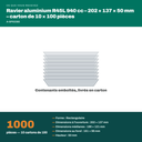 Colisage du ravier aluminium R45L 940 cc : carton de 1000 pièces, 940 cm³ l'unité