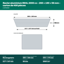 Cotes du ravier aluminium R64L 2000 cc : 260 × 190 mm à l'ouverture, 217 × 147 mm au fond, 56 mm de haut