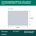 Dimensions du couvercle aluminium CR64L-CA : 253 × 184 mm, se sertit sur le ravier aluminium r64l 2000 cc